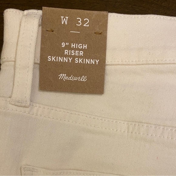 Madewell 32 (14) NWT 9” High Riser Skinny Skinny Jeans Off White Stretch New - Picture 8 of 15